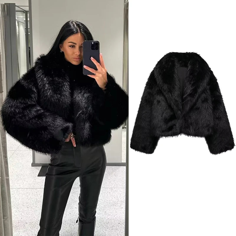 Zwarte Faux Fur Jas